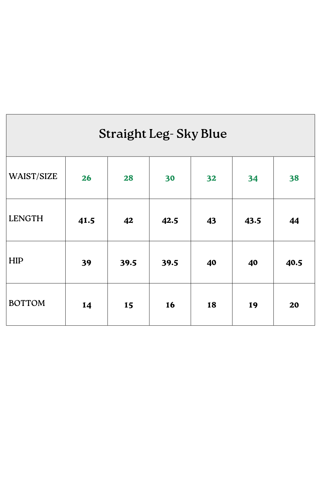 Straight Leg- Sky Blue