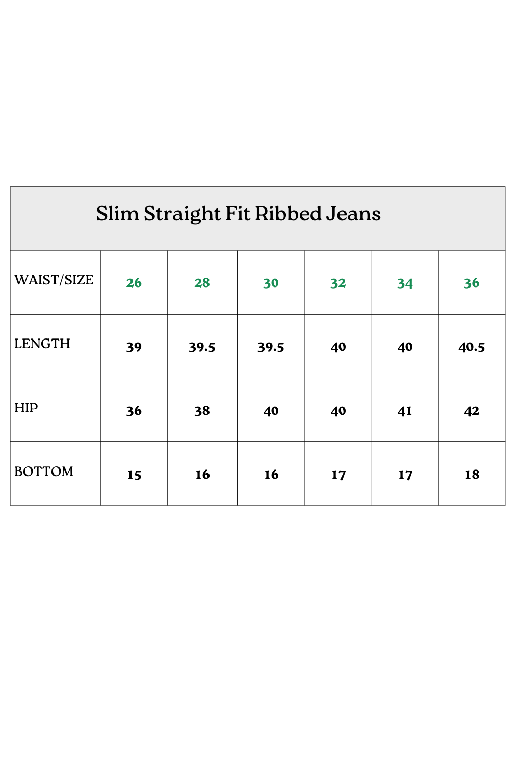 Slim Straight Fit Ribbed Jeans
