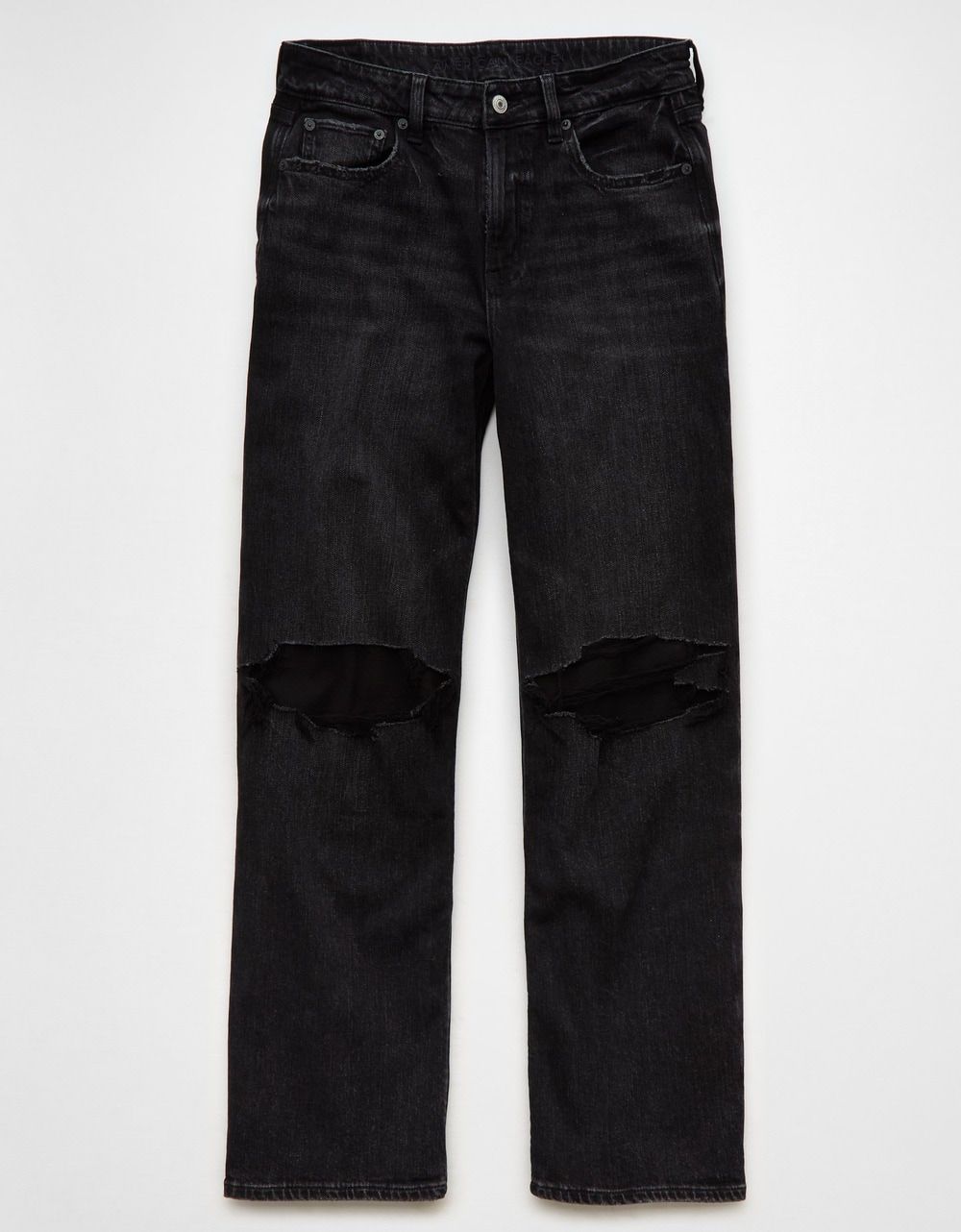 WIDE Leg ribbed jeans - Charcoal Black