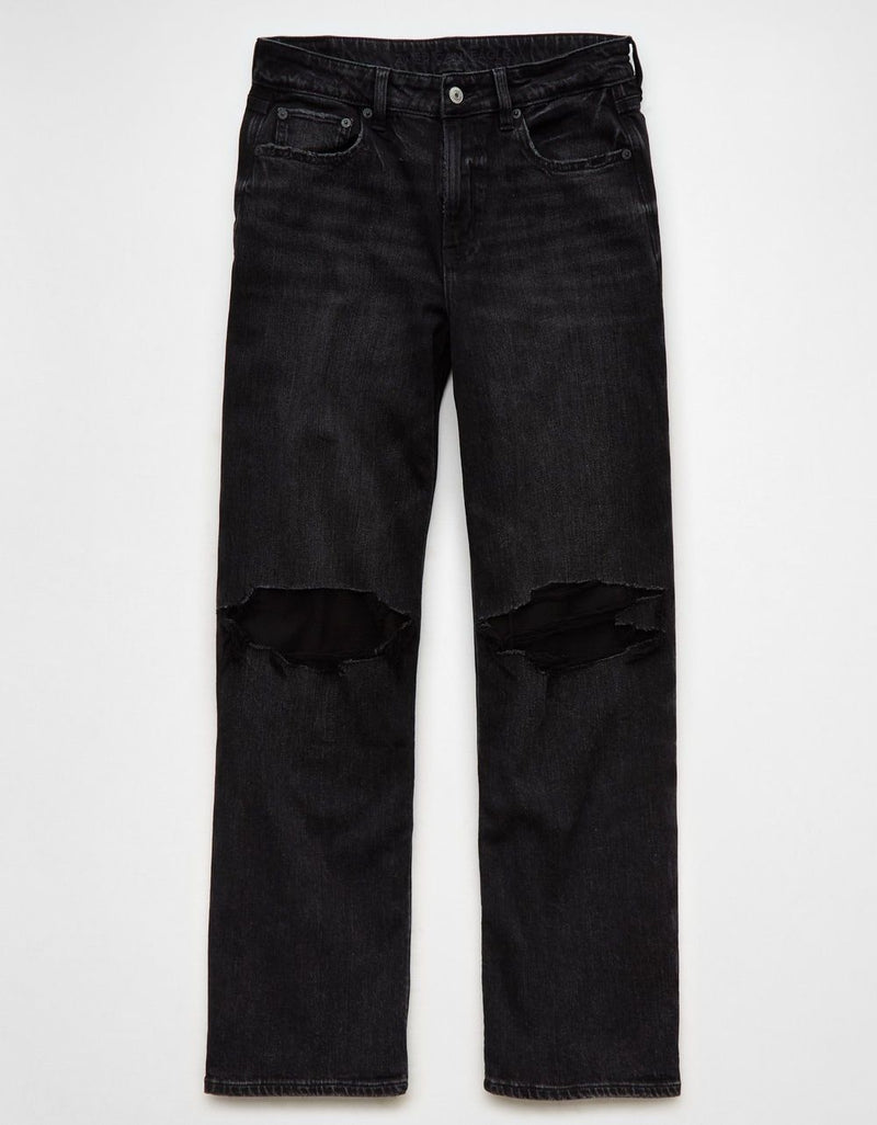 WIDE Leg ribbed jeans - Charcoal Black