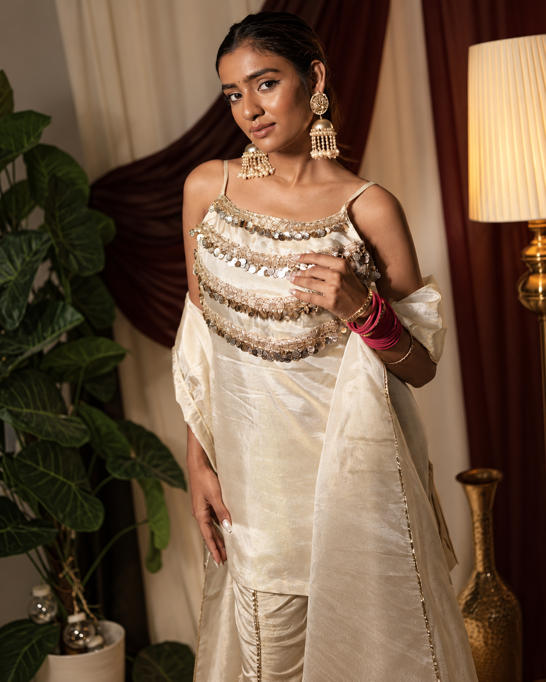 Champagne Mirror Sharara Set