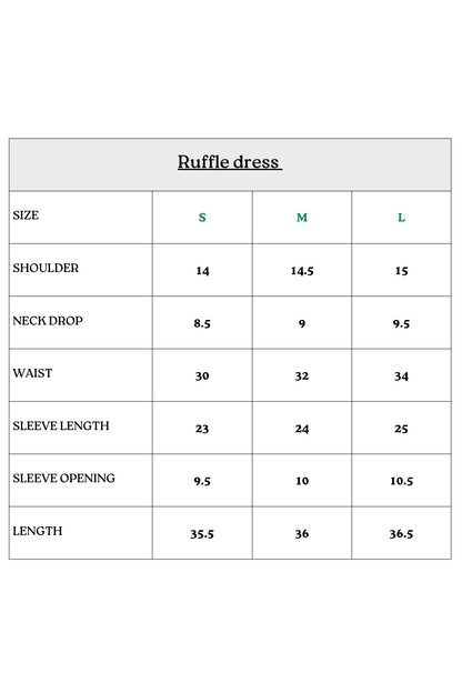 Ruffle Dress- Brown
