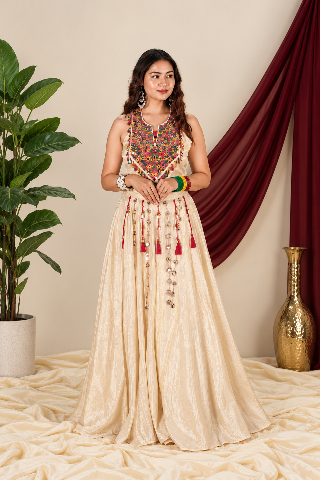 Ivory Mirror Lehenga Set