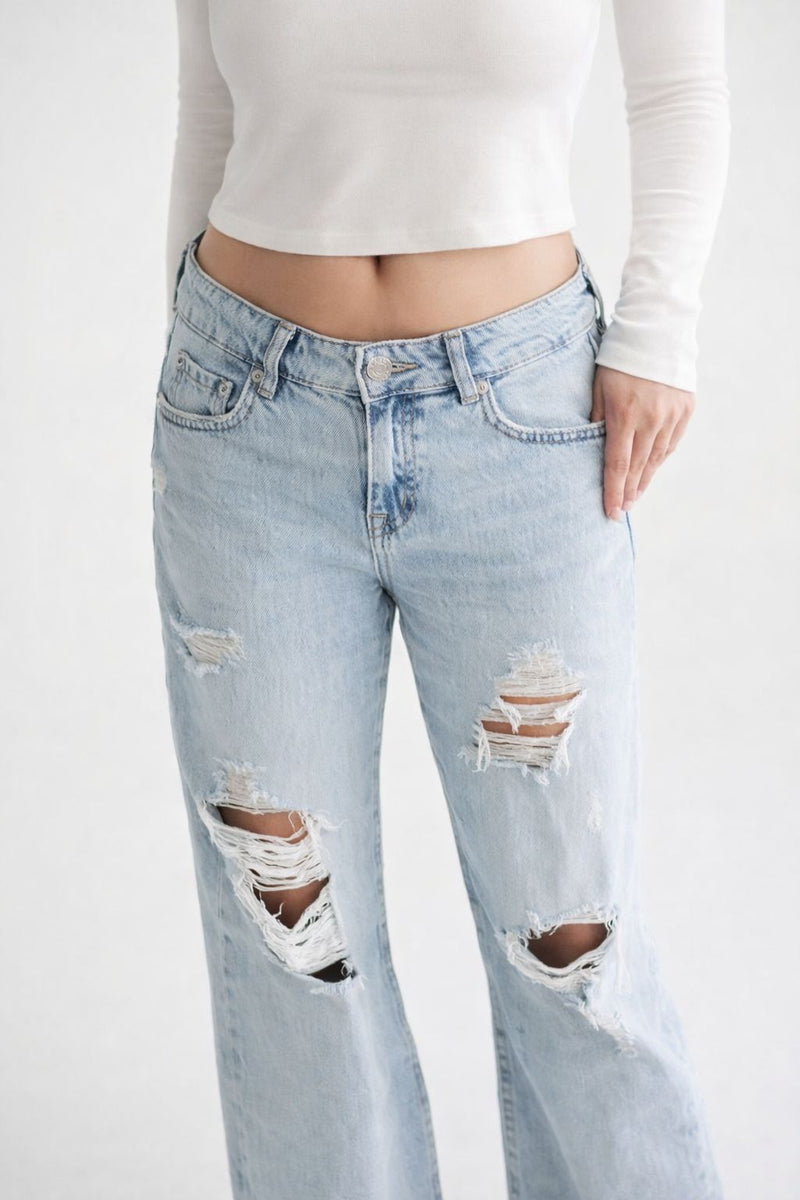 Slim Straight Fit Ribbed Jeans