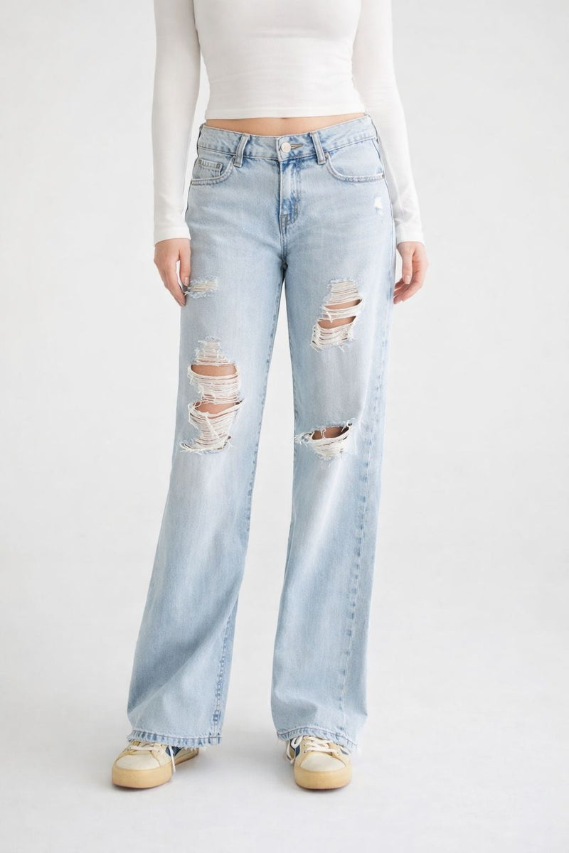 Slim Straight Fit Ribbed Jeans