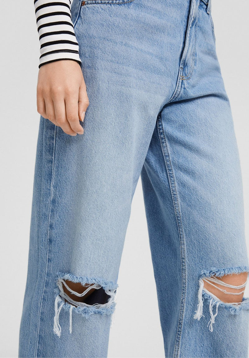 WIDE Leg ribbed jeans - Light  blue