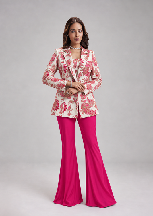 Crimson Bloom Blazer Co-ord Set