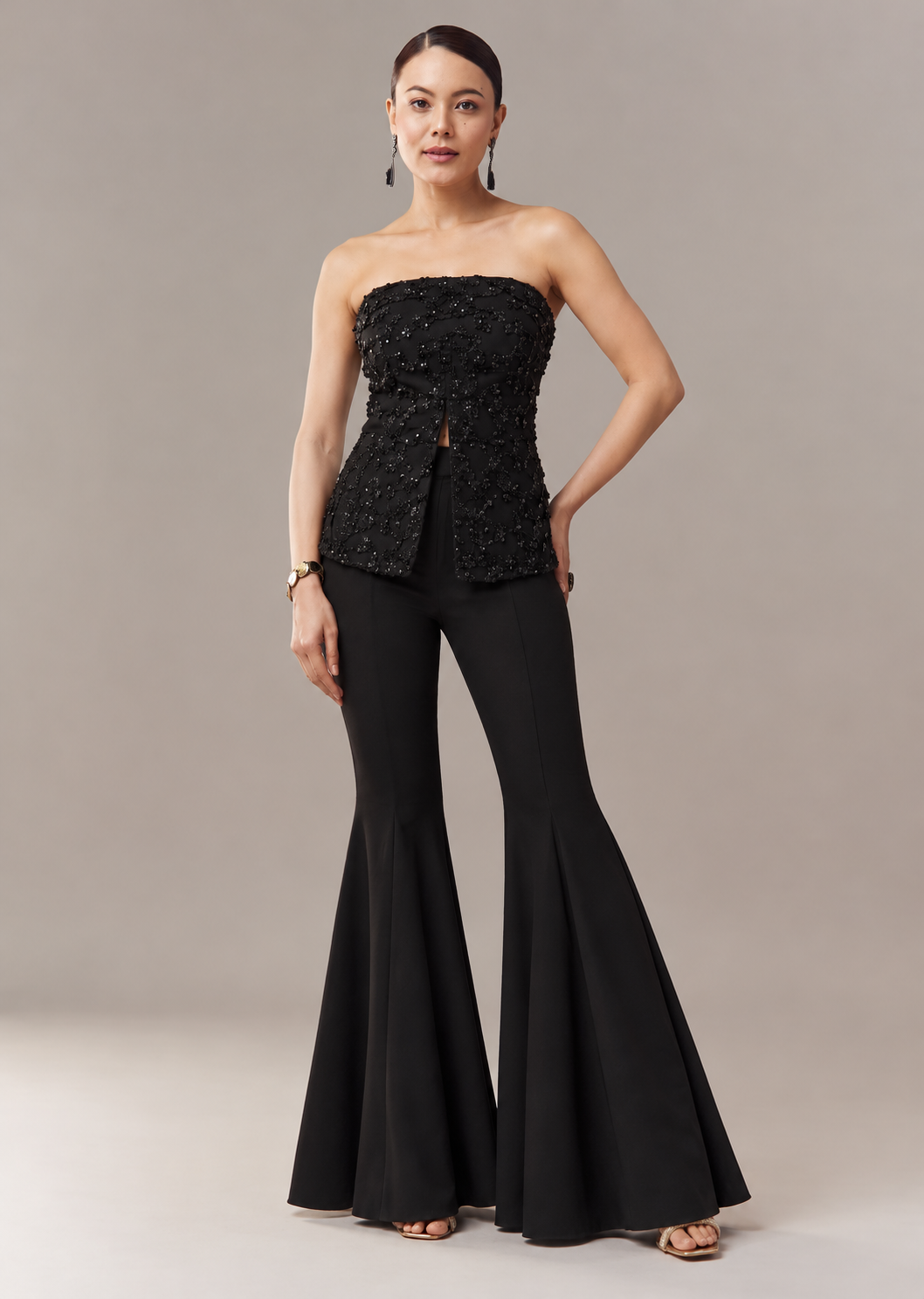 Midnight Shimmer Flared Co-ord Set