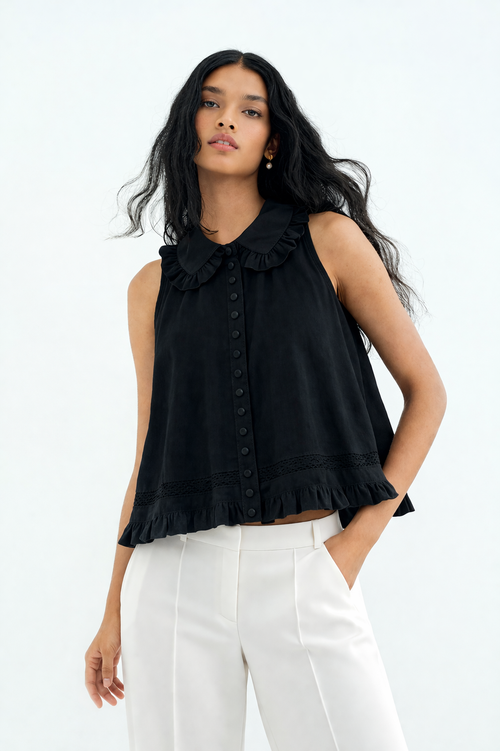 A-line top- Black
