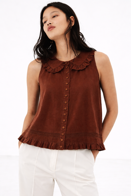 A-line top- Brown