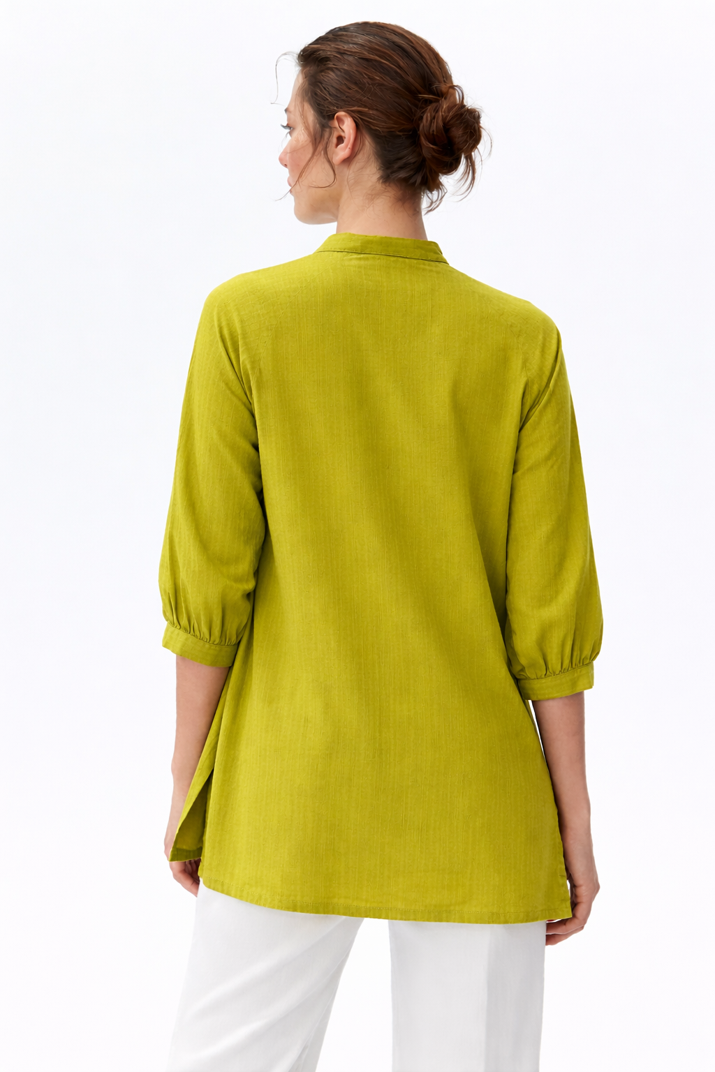 Lime Botanical Shirt Kurti