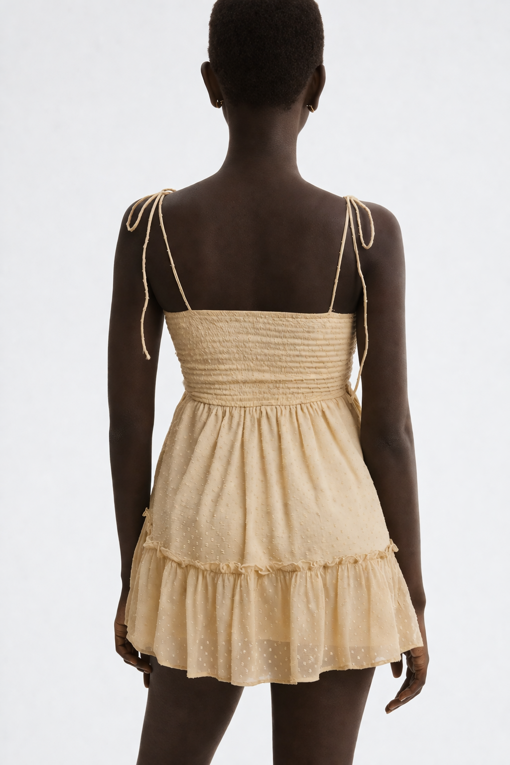 Women Beige Layer tier Mini dress