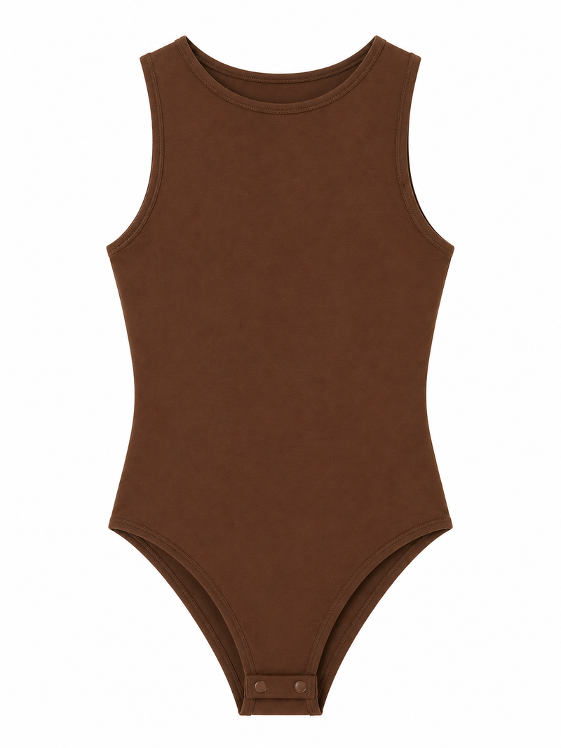 Rust Brown Racerback Bodysuit