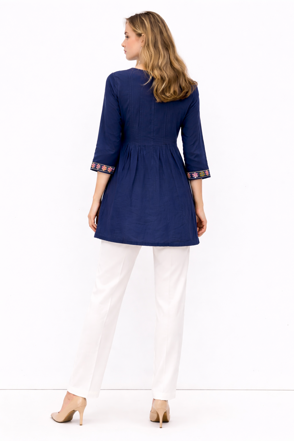 MIdnight Bloom Embroidered Kurti