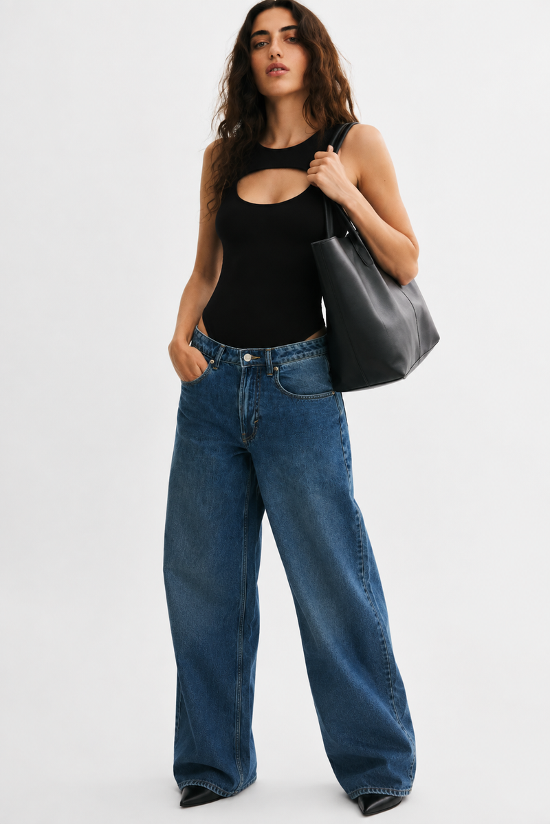 Black Cut-Out Sleeveless Bodysuit