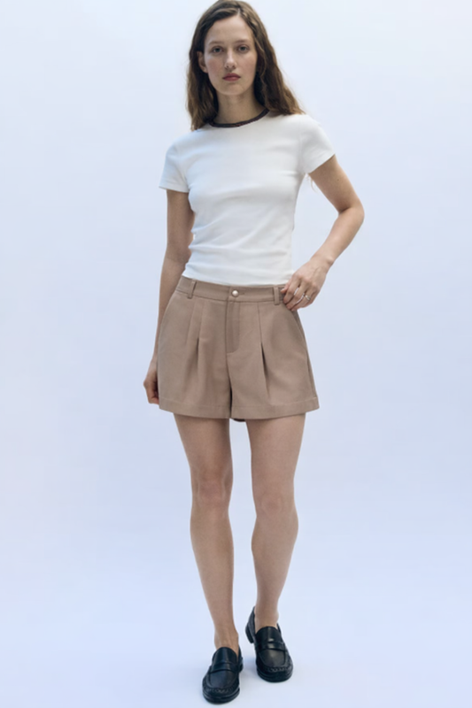 A Line Taupe Shorts