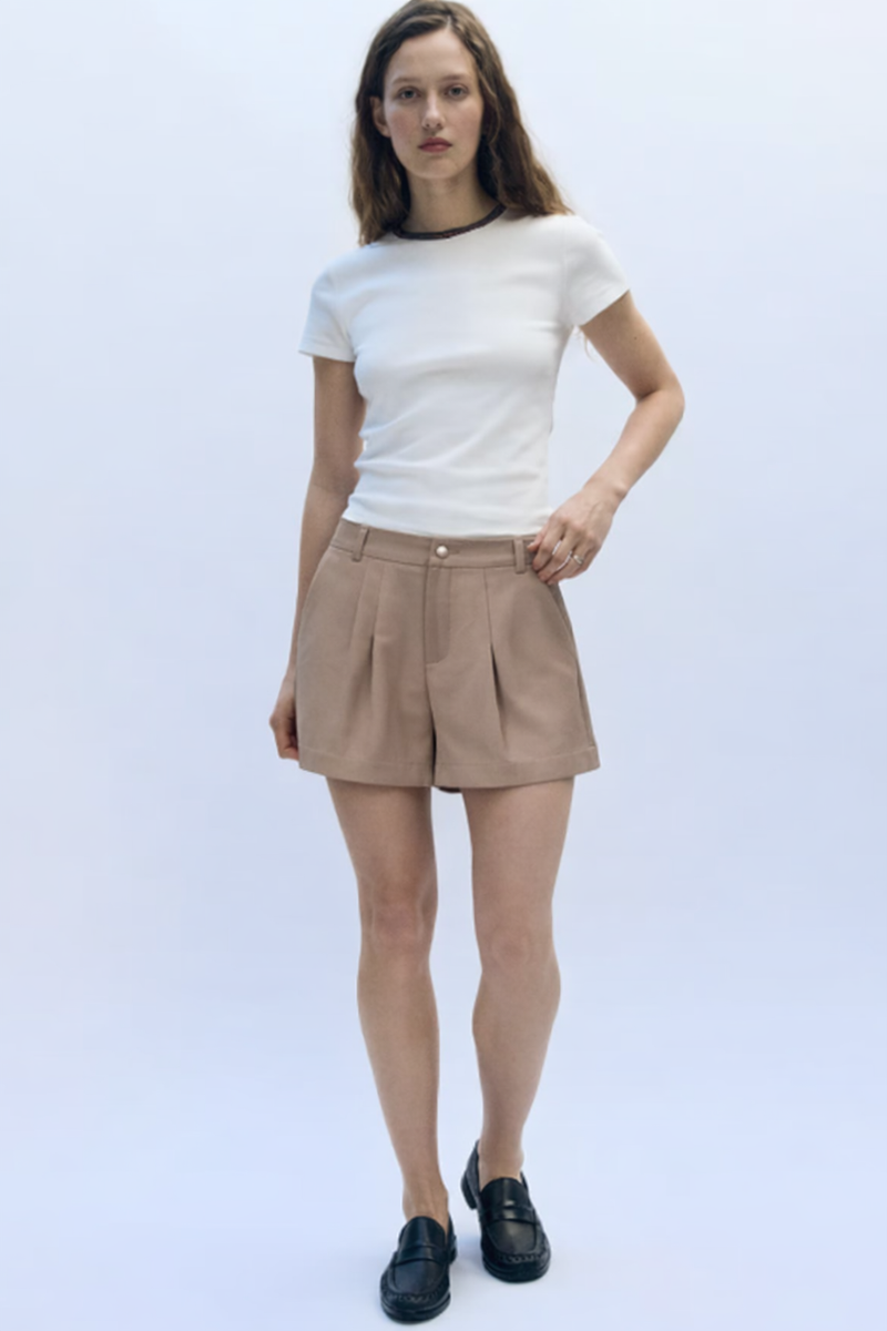 A Line Taupe Shorts