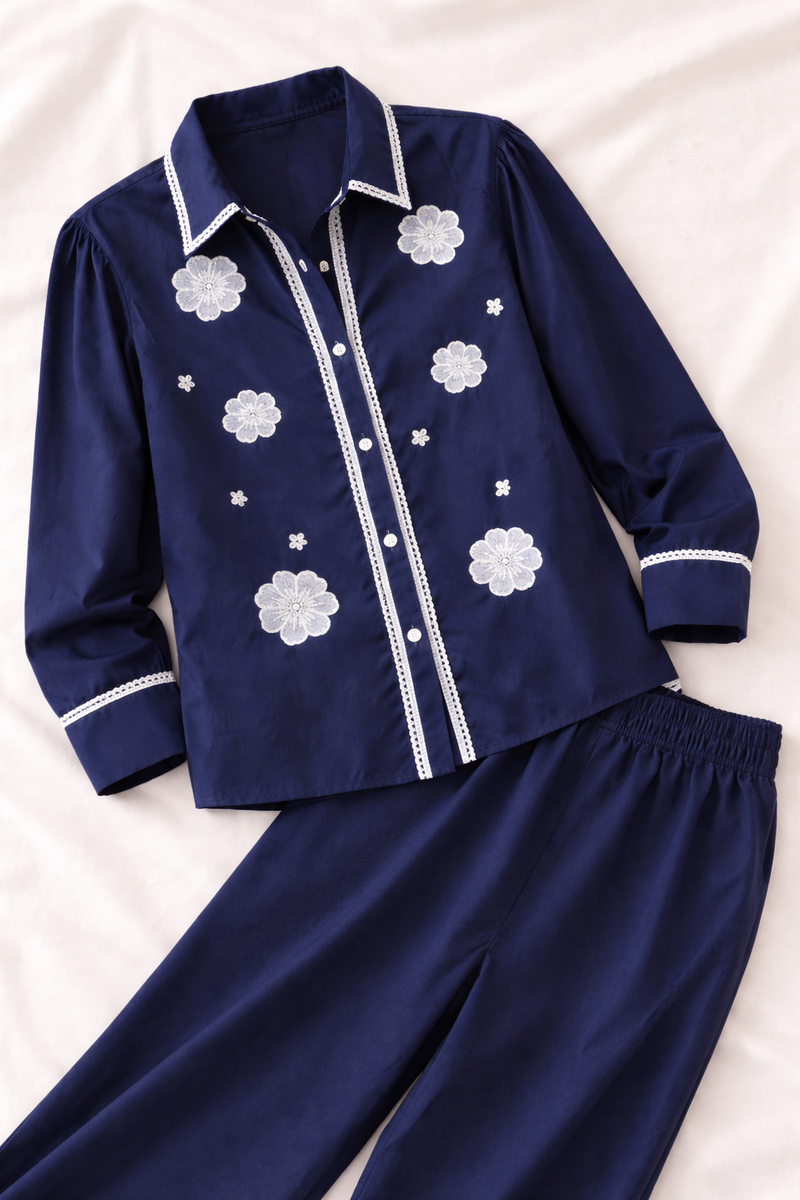Navy Floral Set