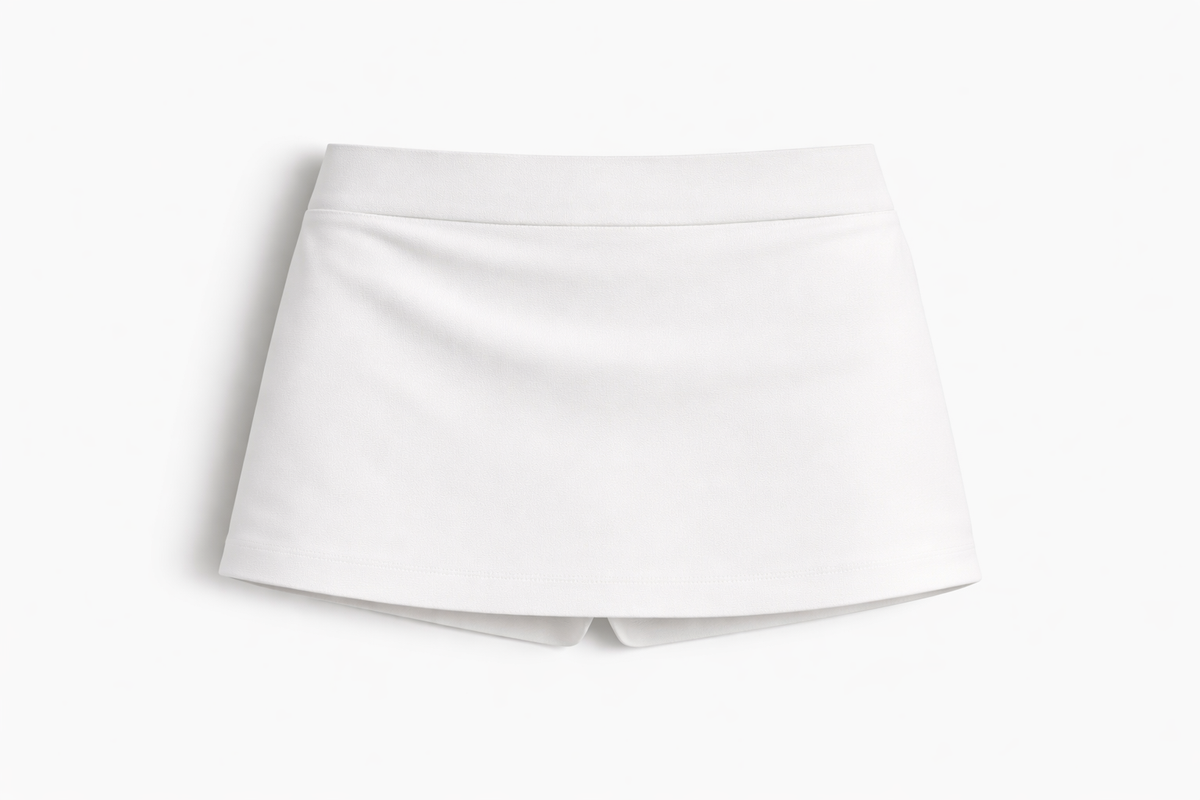 Women Bodycon Mini Skorts - White
