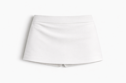 Women Bodycon Mini Skorts - White