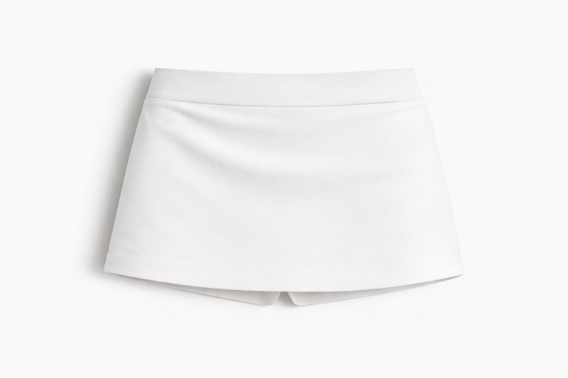 Women Bodycon Mini Skorts - White