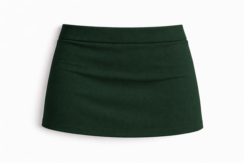 Women Bodycon Mini Skorts - Dark Green