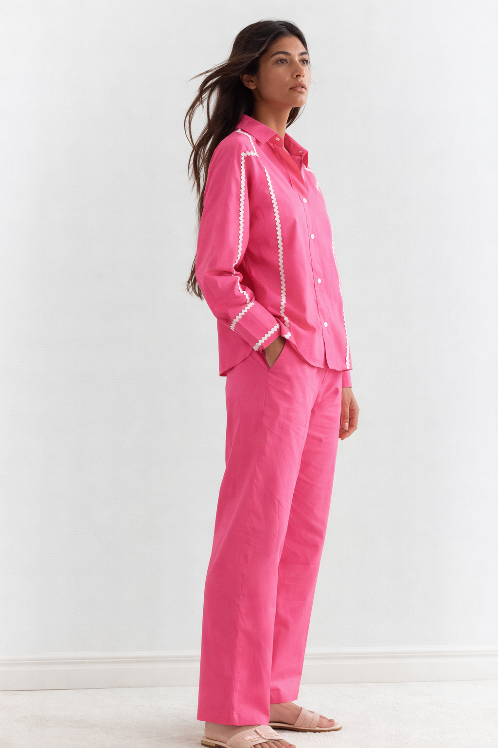 Hot pink contrast Trim Set