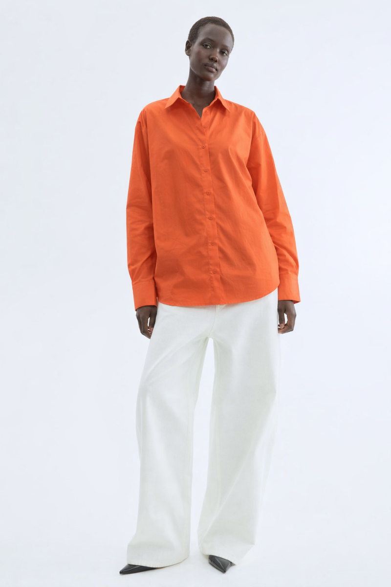 Women Oversized Shirt Orange