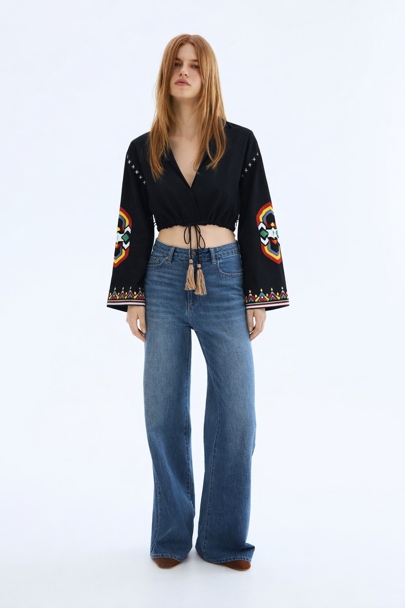 Women Black Crop Top