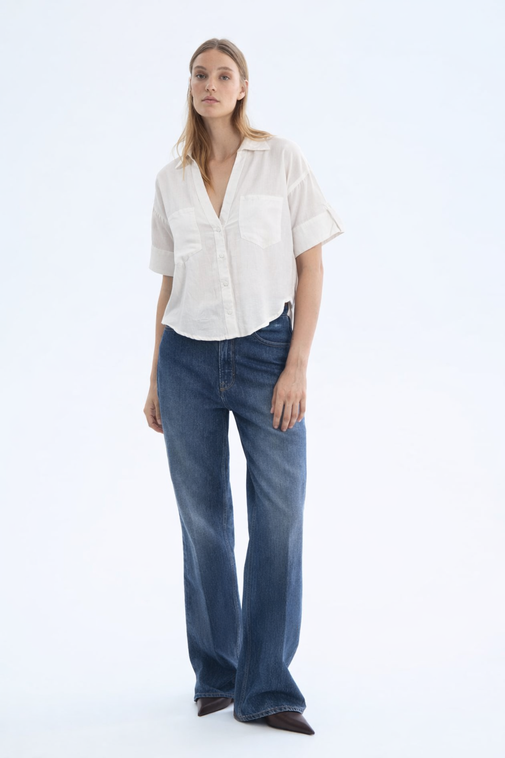 Linen Short Sleeve Shirt White