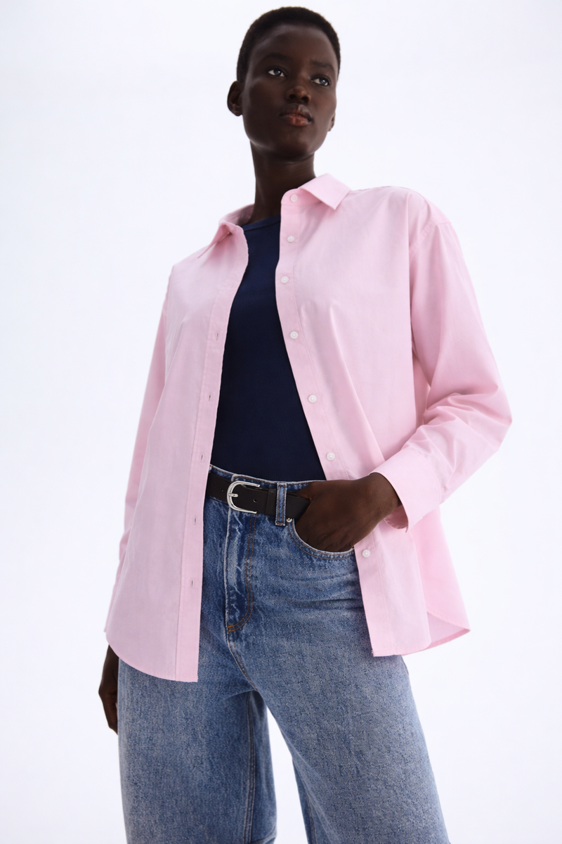 Women Oversized Shirt Pink
