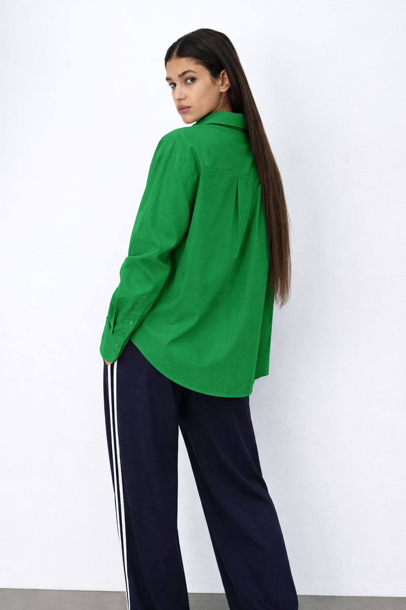 Women Oversized Shirt Green