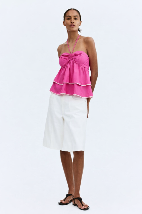 Halter Neck Top - Bright Pink
