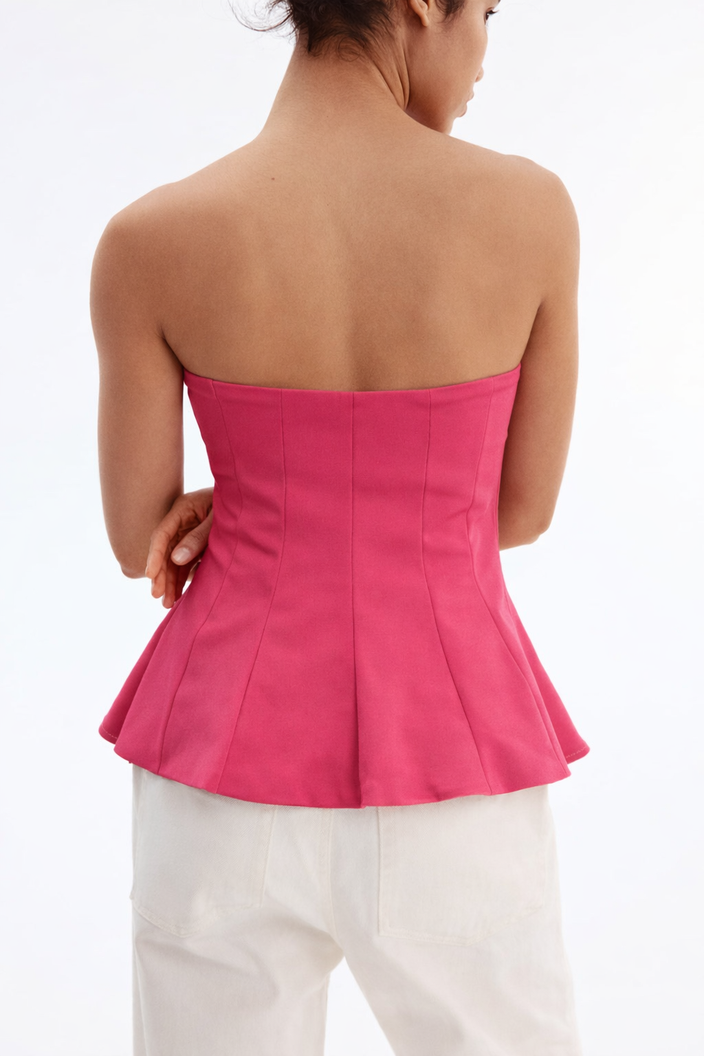 Women Pink Strapless Top