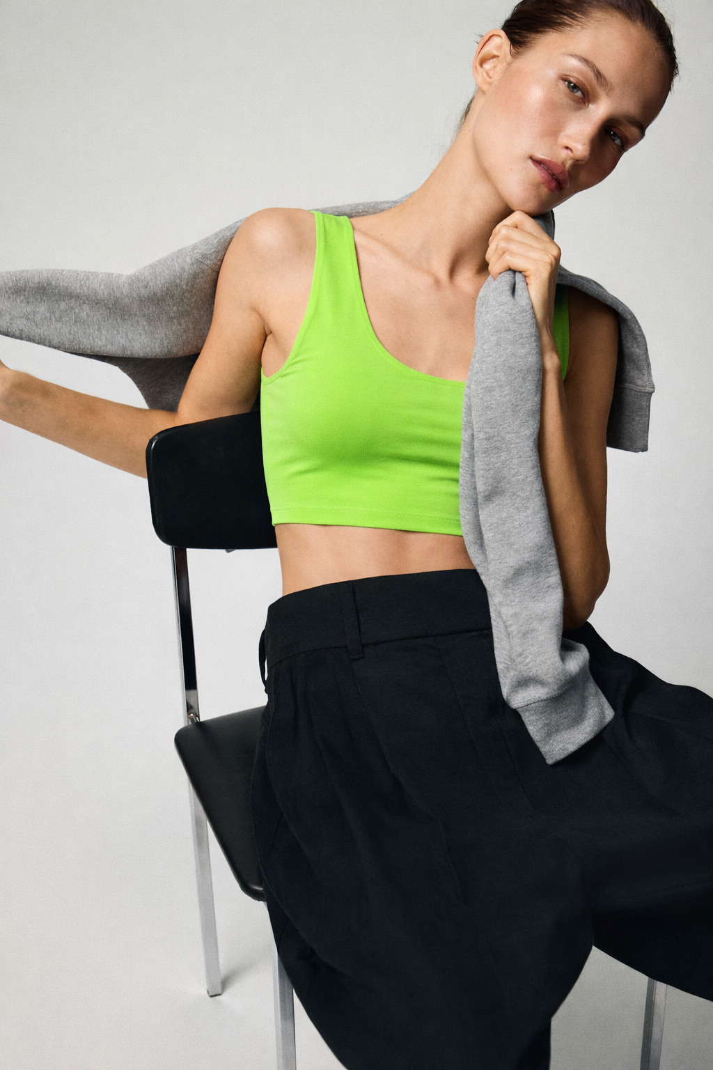 Women Neon green tank top