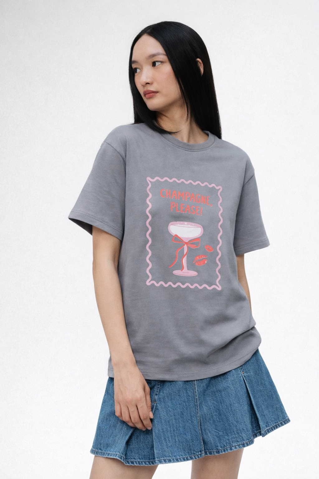 Champagne Please Oversized Tee