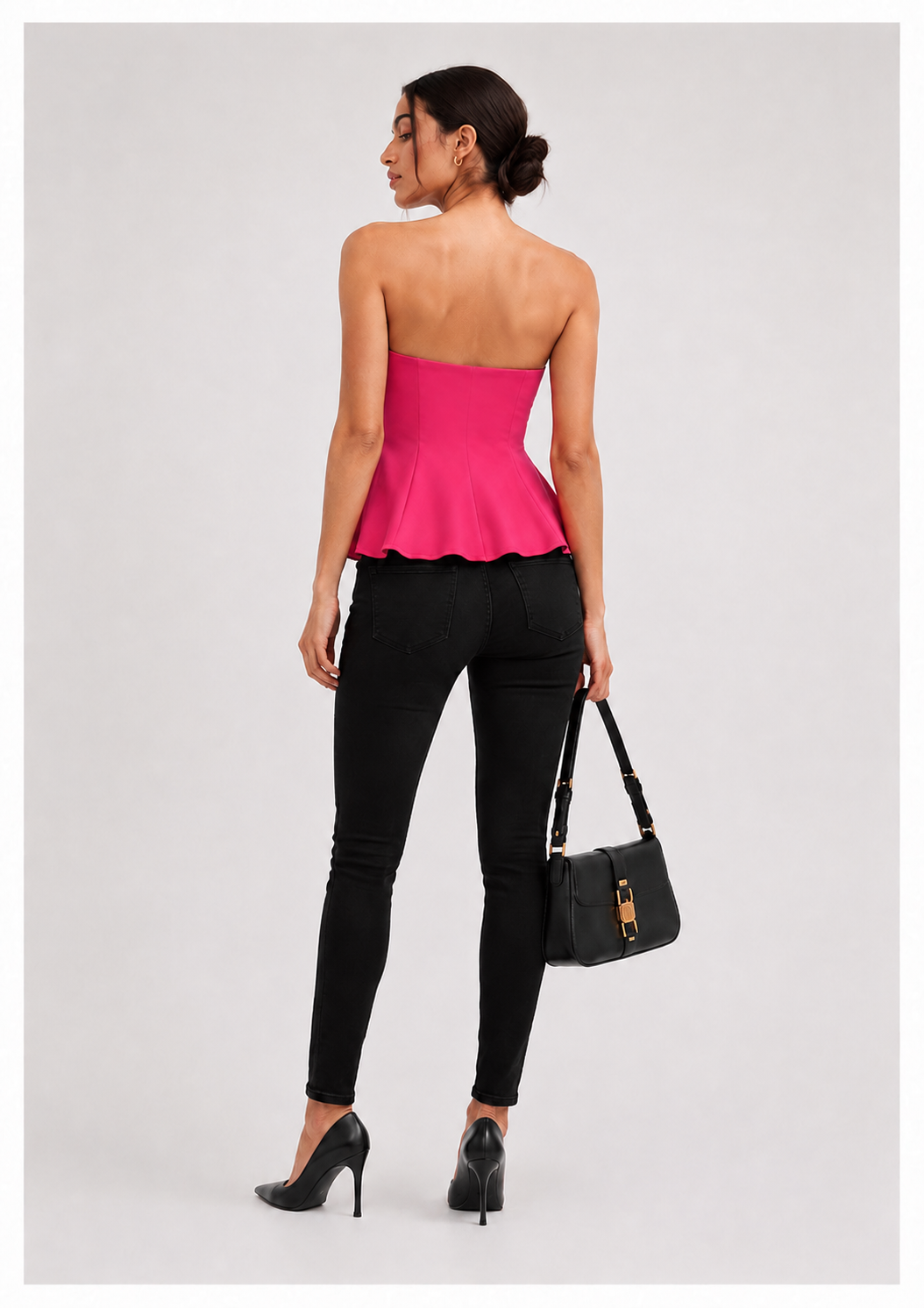 Midnight Rosé Peplum Top