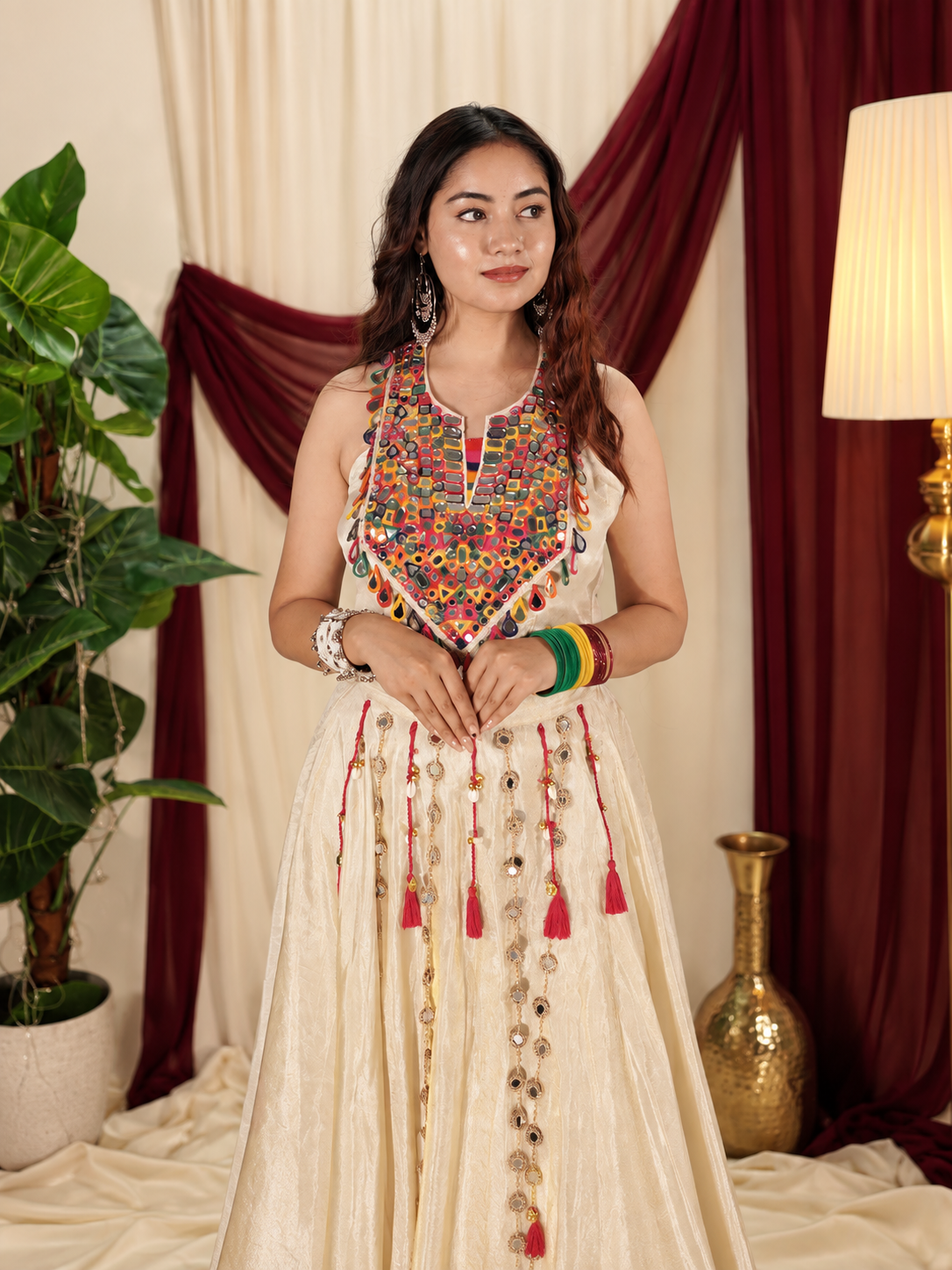 Ivory Mirror Lehenga Set
