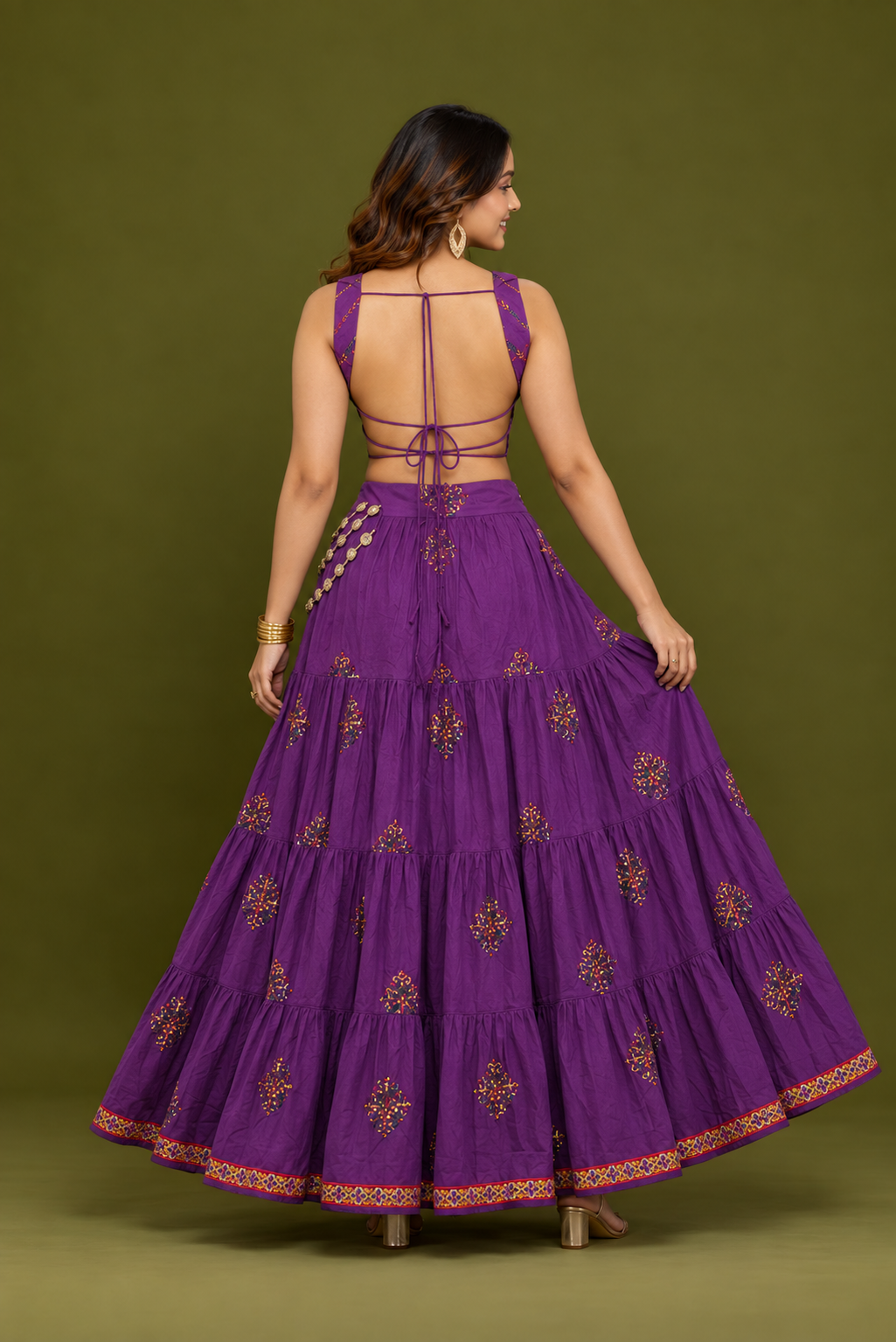 Vanya Purple Embroidered Lehenga Set