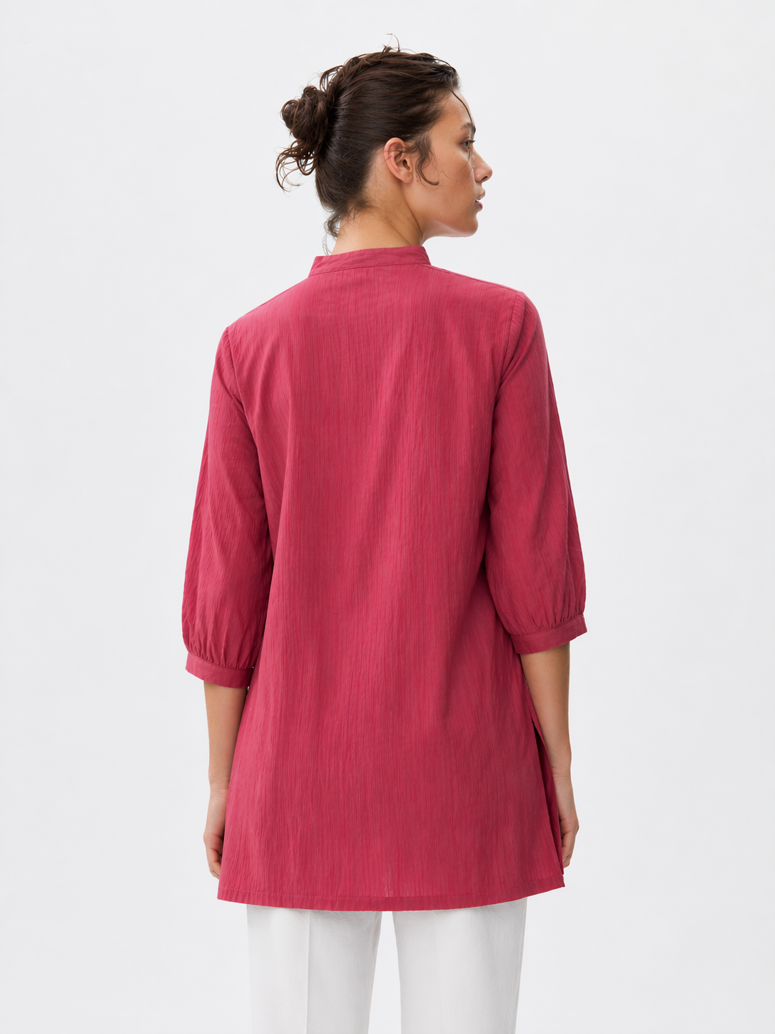 Coral Embroidered Shirt Kurti
