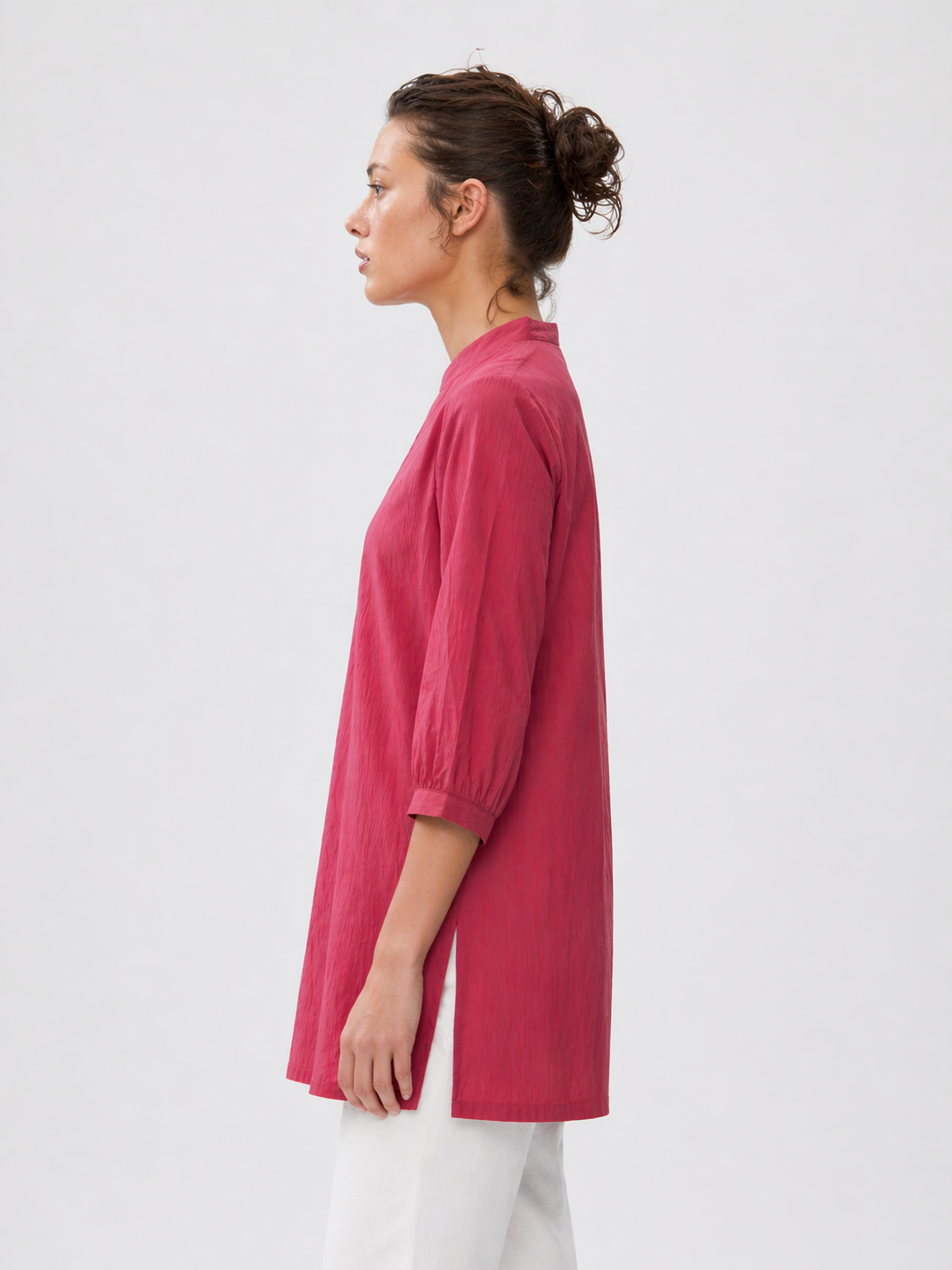 Coral Embroidered Shirt Kurti