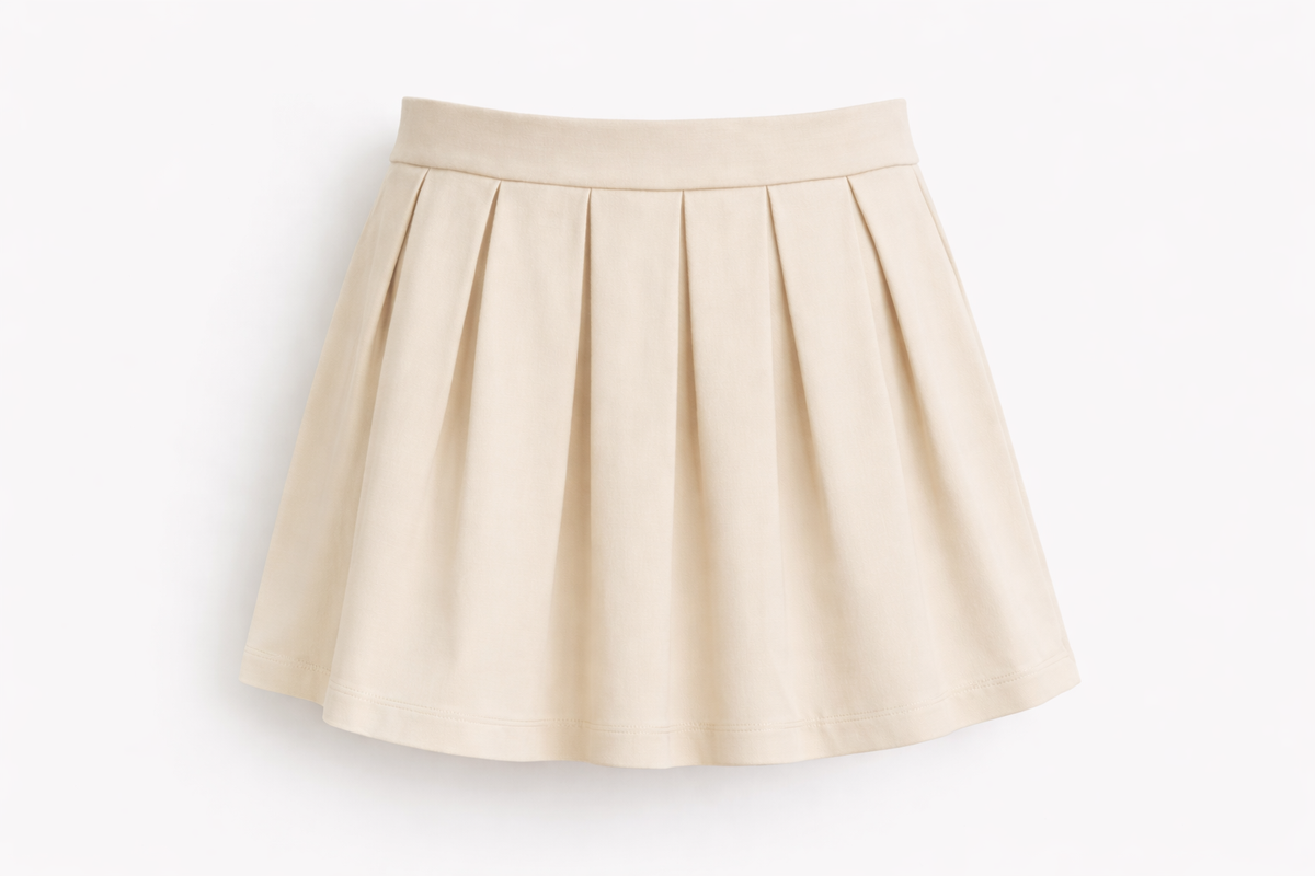 Women Beige Pleated Skirt