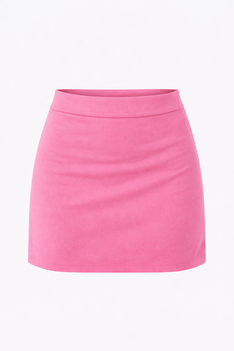 Women Bodycon Mini Skorts - Pink
