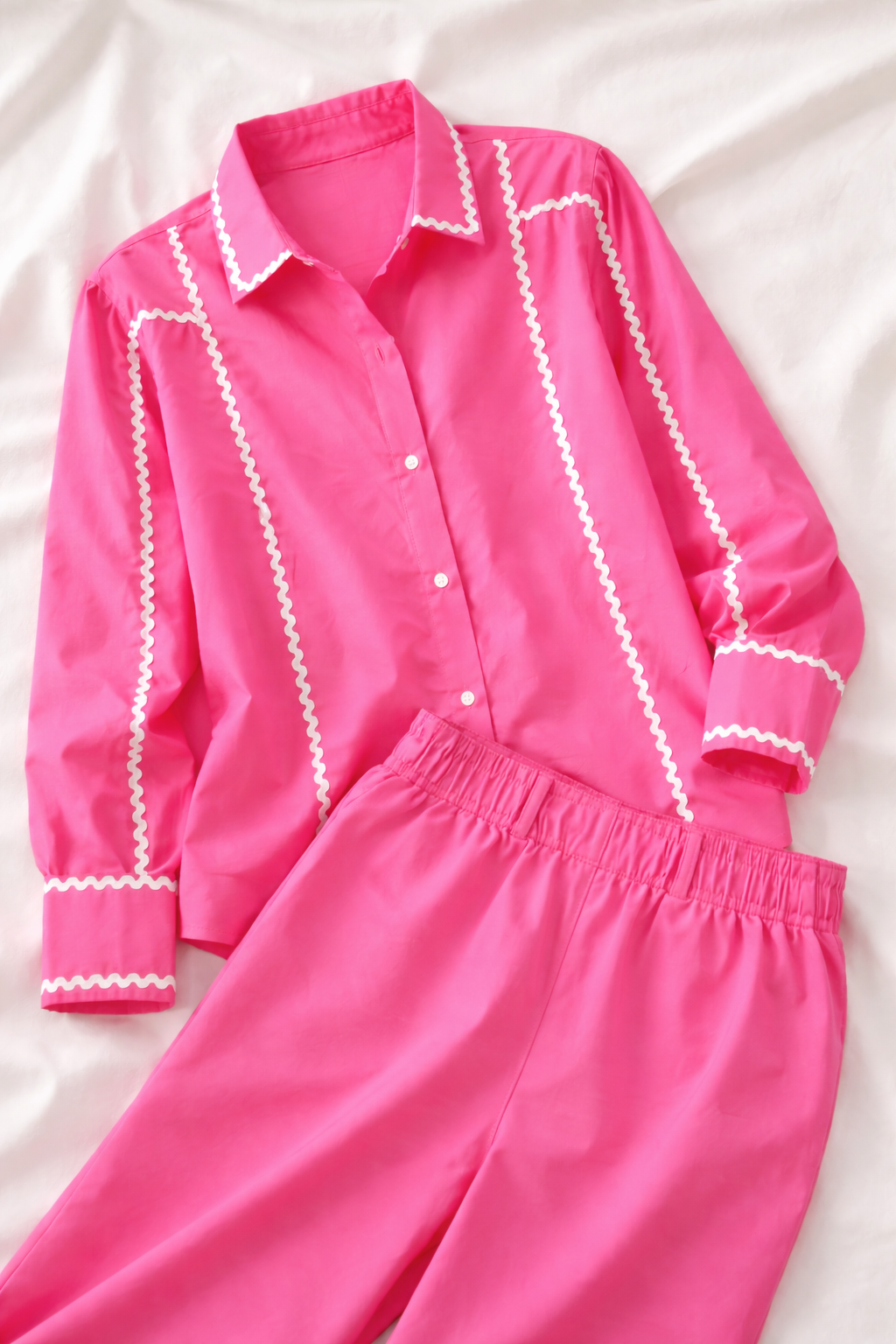 Hot pink contrast Trim Set
