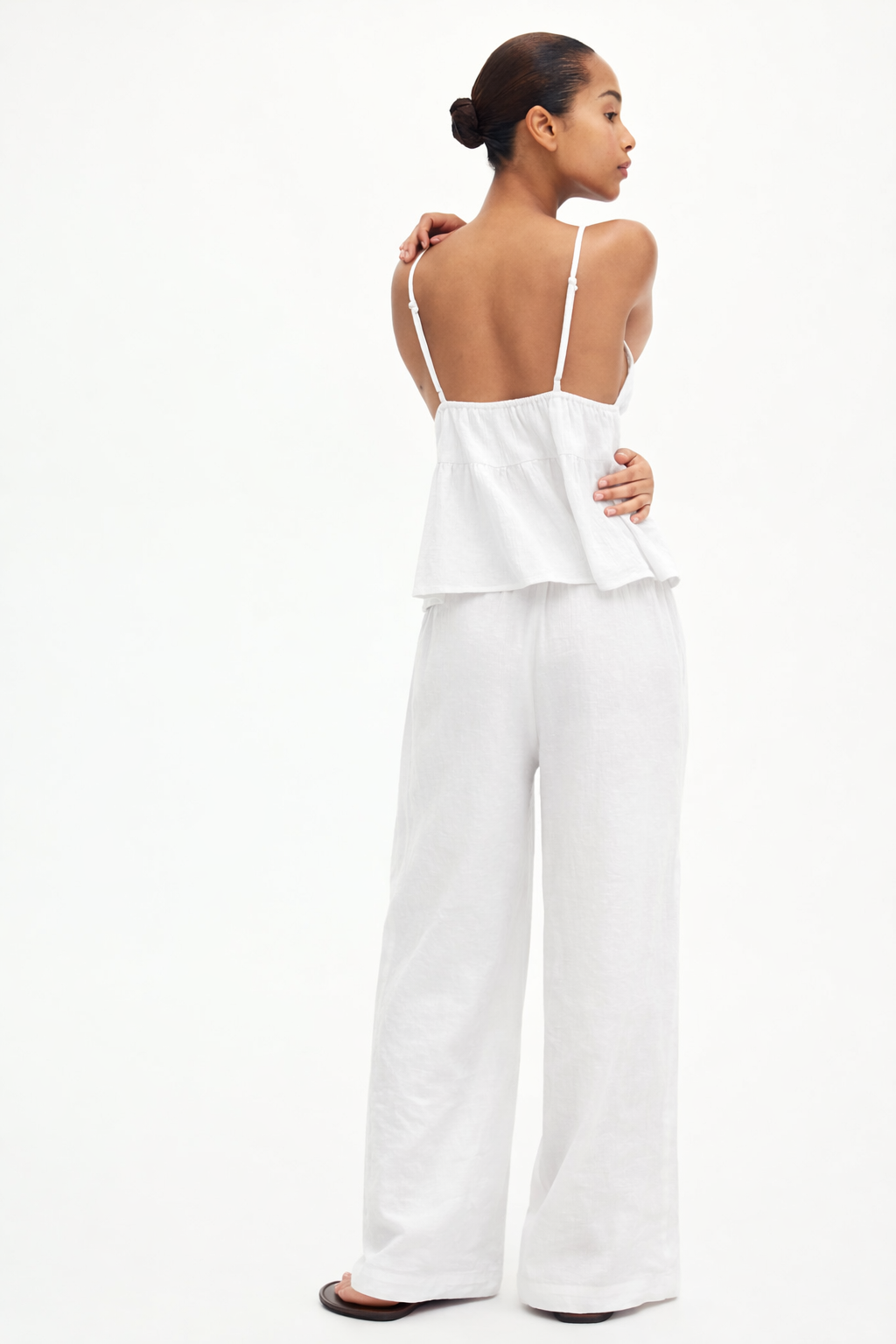 White Peplum Co-Ord Set