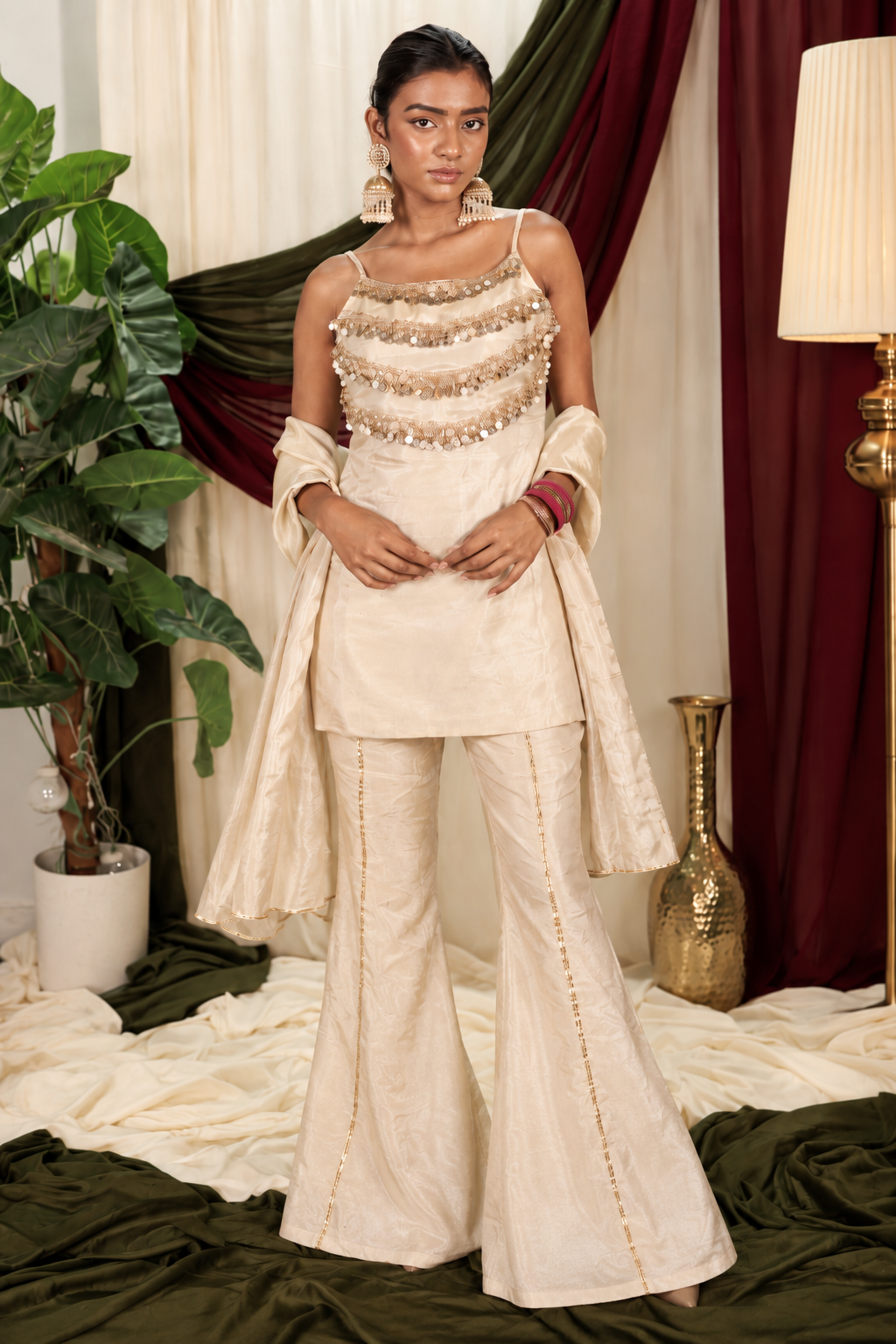 Champagne Mirror Sharara Set