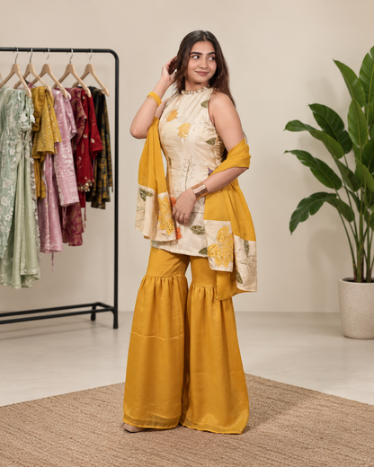 Champagne Beige Farshi Salwar Set