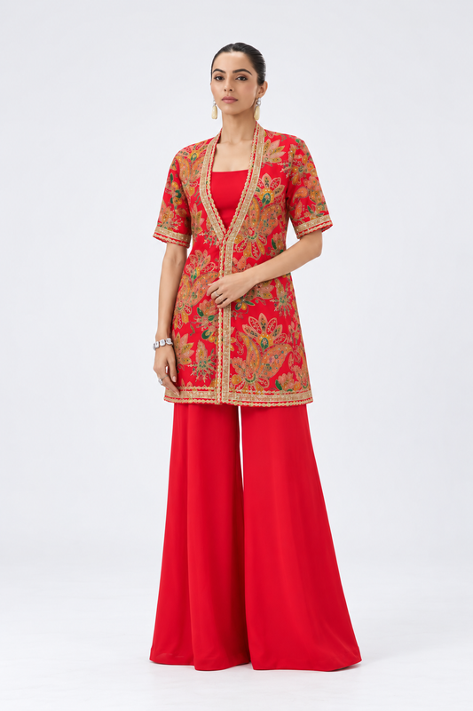 Scarlet Paisley Palazzo Set