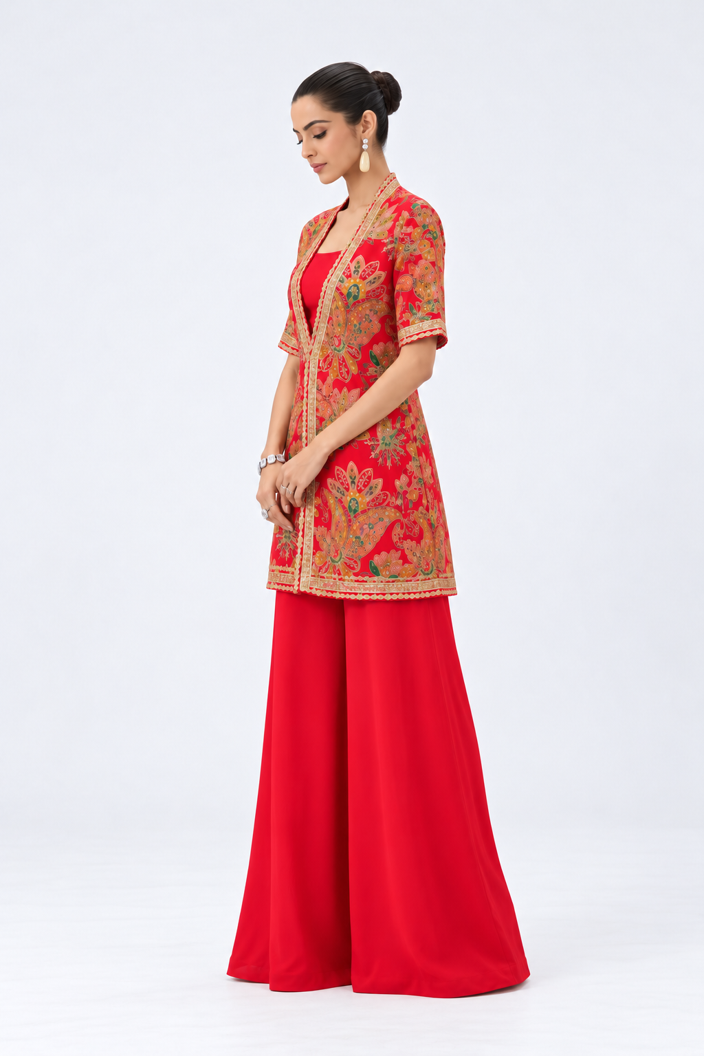 Scarlet Paisley Palazzo Set