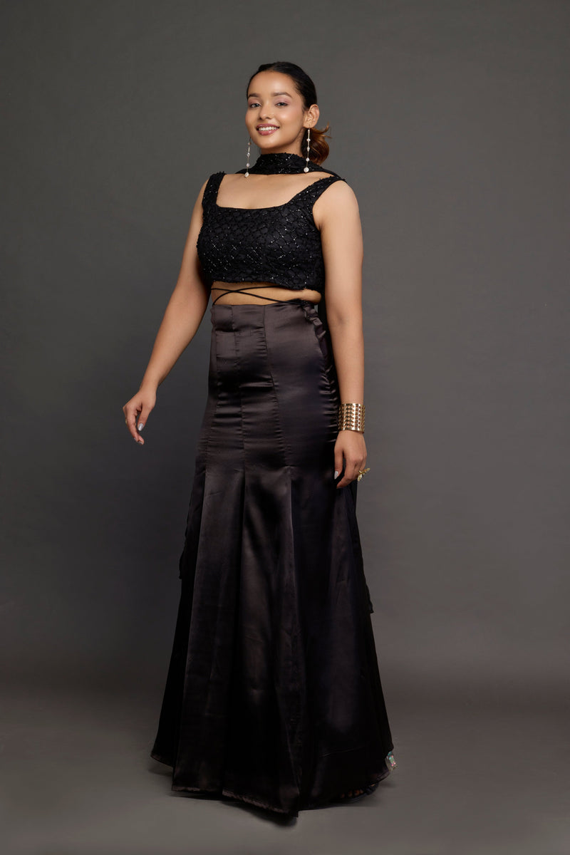 Black Sequin Drape Set